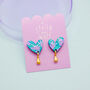 Colourful Abstract Heart Drop Earrings, thumbnail 7 of 11