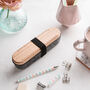 Personalised Wooden Felt Pencil Case And Phone Stand, thumbnail 8 of 9