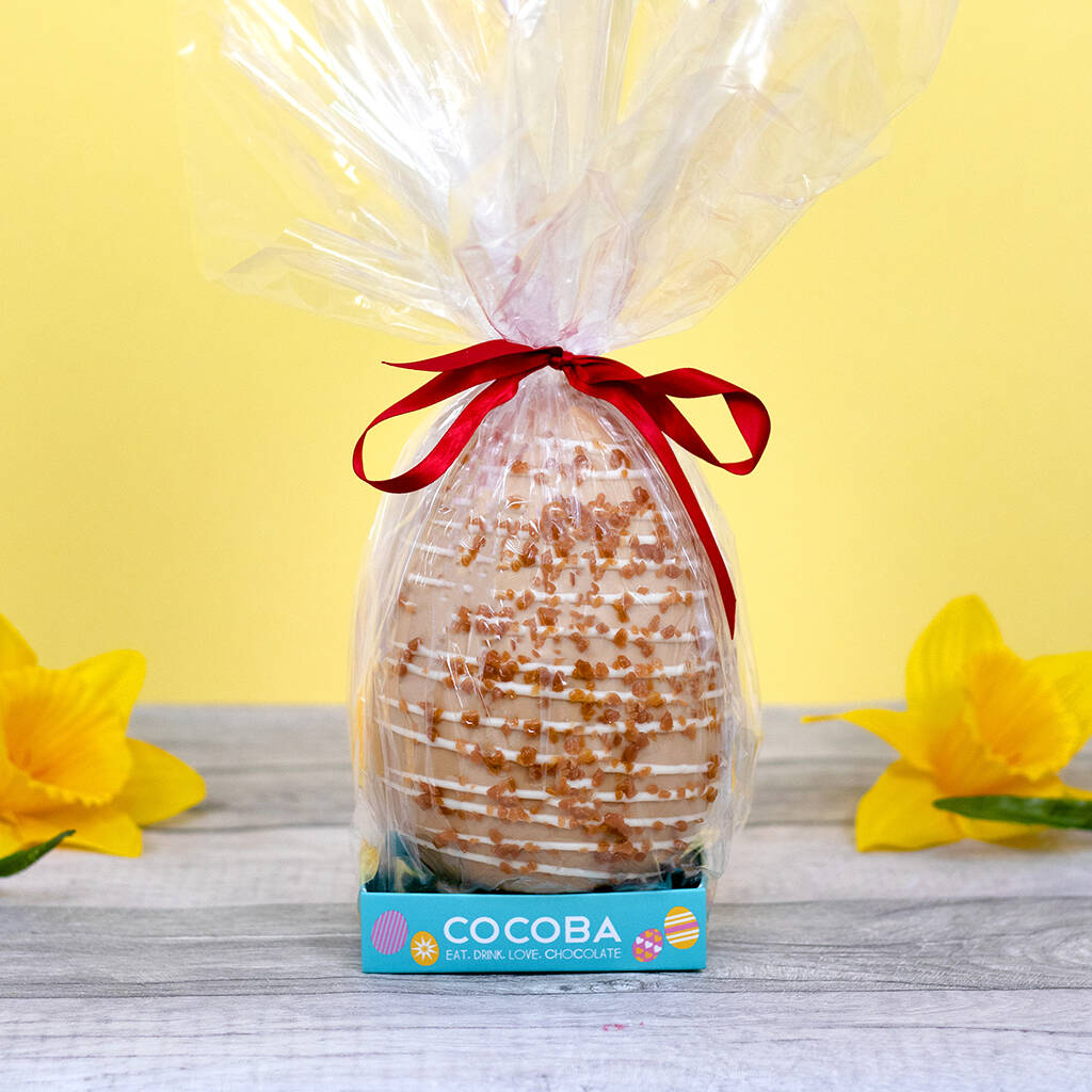 Golden Chocolate And Caramel Easter Egg By Cocoba