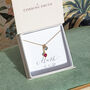 Mother And Child Birthstone Hearts Necklace, thumbnail 5 of 9