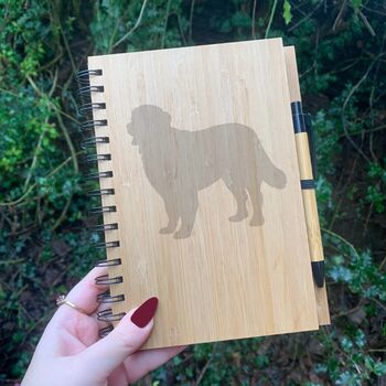 Personalised Bernese Mountain Dog Engraved Notebook, 5 of 5