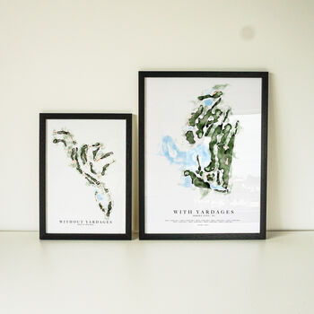 Personalised Watercolour Golf Map Framed For Any Golf Course, 3 of 7