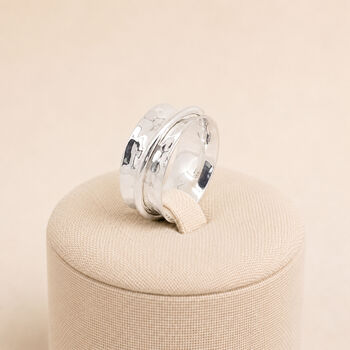 Personalised Sterling Silver Single Wide Spinner Ring, 4 of 10