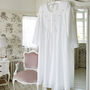 White Cotton Victorian Nightdress Smocked, thumbnail 8 of 12