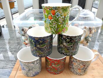 Set Of Six Palace Mugs In Assorted William Morris Designs, 2 of 11