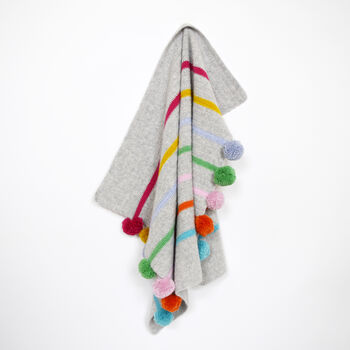 Pom Pom Stripe Crochet Blanket Kit, 2 of 5