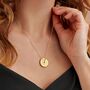 Birth Flower Disc Necklace In 18 Carat Gold Vermeil, thumbnail 11 of 12