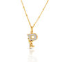 Gold Plated P Initial Necklace With Mother Of Pearl, thumbnail 1 of 5
