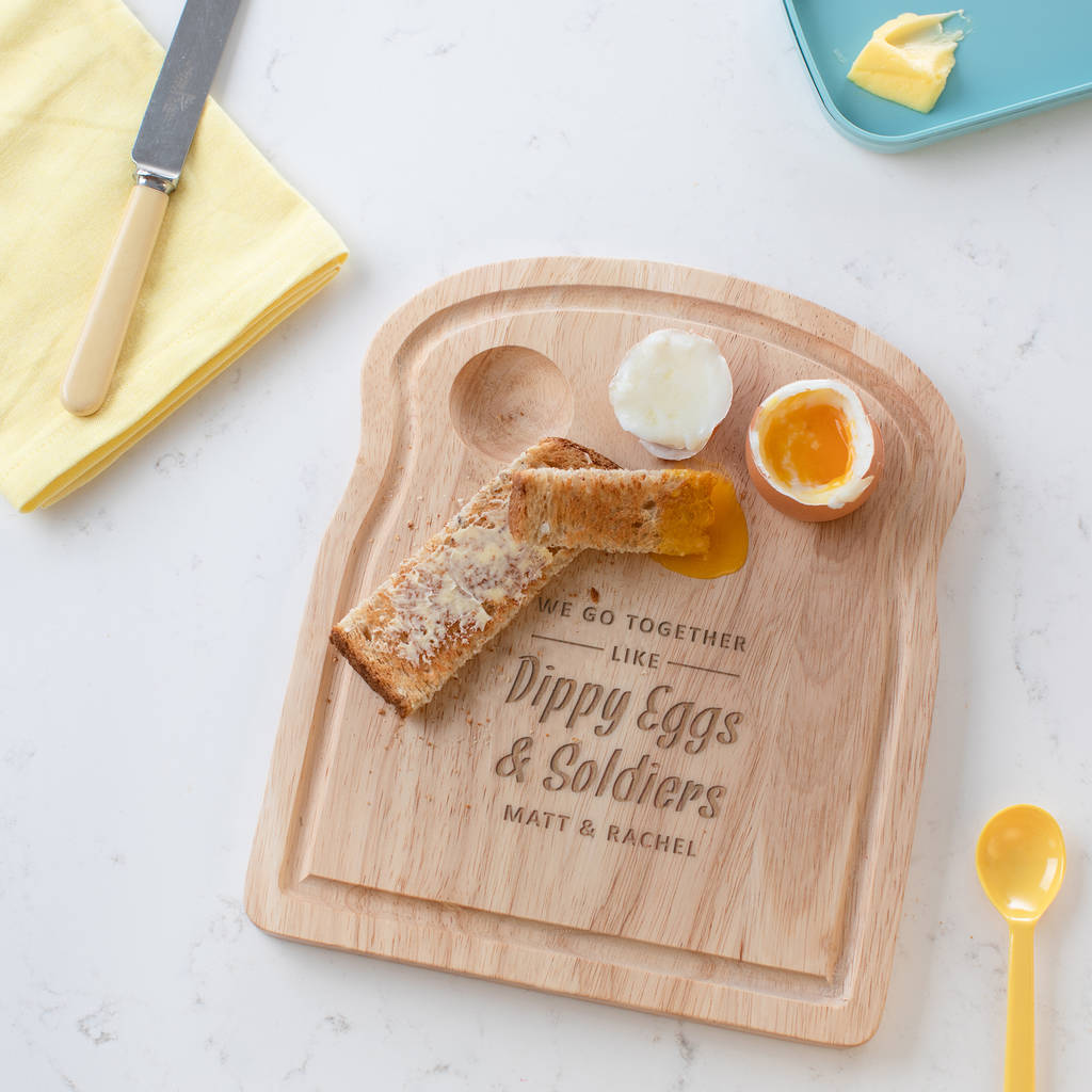 Personalised Dippy Eggs And Soldiers Egg Board, 1 of 4