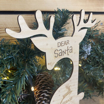 Personalised Reindeer Santa Stop Here Door Hanger, 2 of 4