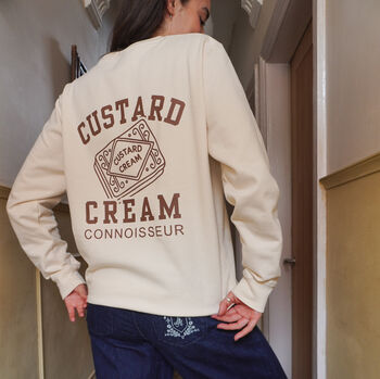 Custard Cream Connoisseur Slogan Sweatshirt, 7 of 8