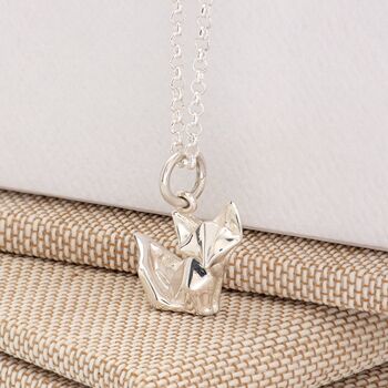 Origami Fox Necklace, Sterling Silver Or Gold Plated, 2 of 12