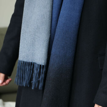 Men's 100% Pure Cashmere Ombre Scarf, 7 of 12