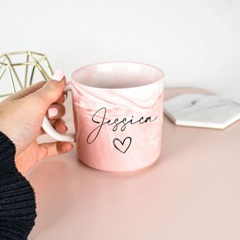 Personalised Pink Marble Effect Mug, 2 of 2