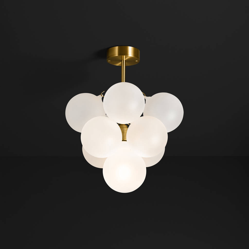 Low Rise Mini Frosted Bubble Chandelier, 1 of 9