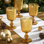 Set Of Four Paisley Embossed Wine Goblets, thumbnail 1 of 4