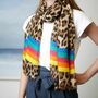 Leopard And Rainbow Scarf, thumbnail 2 of 4
