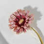 Pink Enamel Chrysanthemums Flower Brooch, thumbnail 3 of 6