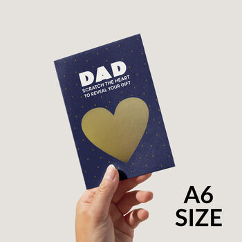 Gold Heart Scratch Reveal Gift A6 Funny Father's Day Birthday Card For Dad, 3 of 5