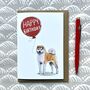 Personalised Japanese Akita Birthday Card, thumbnail 4 of 5