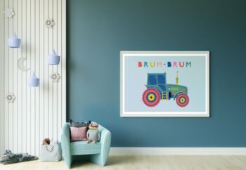 Personalised Kids Tractor Print, 3 of 6