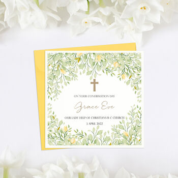 Holy Communion, Christening, Confirmation Card Foliage, 2 of 3
