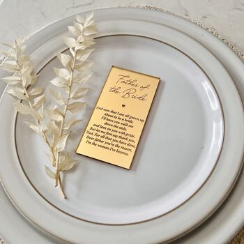 Father Of The Bride Gold Silver Perspex Place Setting, 7 of 7