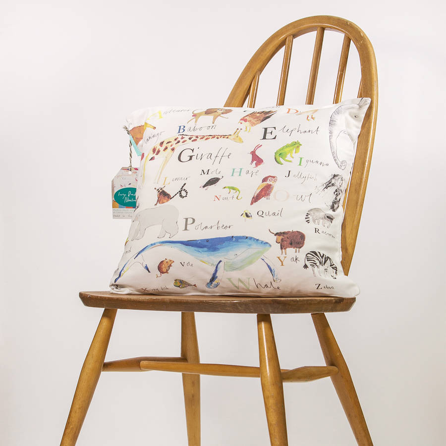 Animal Alphabet Cushion By Faye Bradley Illustration