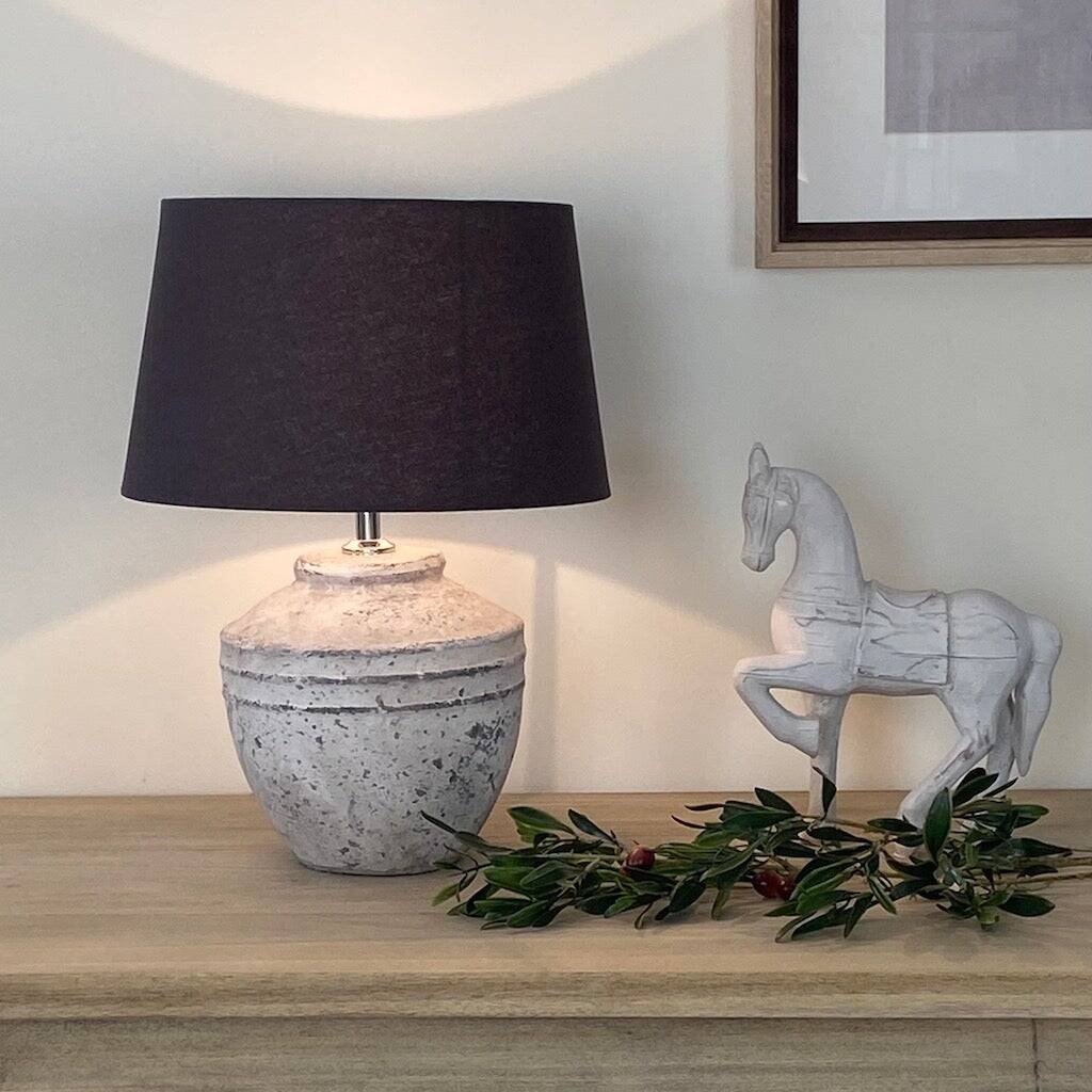 Small Stone Effect Antique Grey Table Lamp Base By Cowshed Interiors