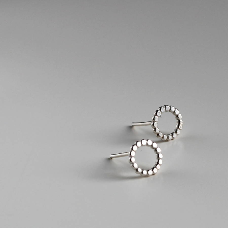 dotted sterling silver studs by mela jewellery
