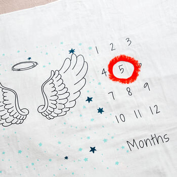 Milestone Baby Angel Wings Cotton Blanket, 3 of 11