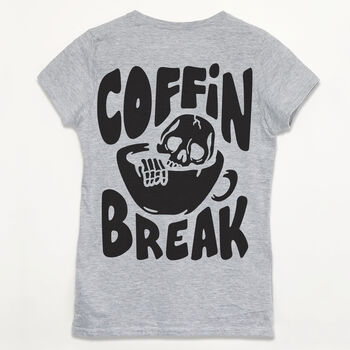 Coffin Break Women's Halloween T Shirt, 6 of 10