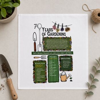 70th Birthday Gift For Gardeners Personalised Handkerchief Pair, 3 of 8