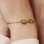Family Name Bracelet, Sterling Silver Two Organic Pebbles, thumbnail 2 of 9