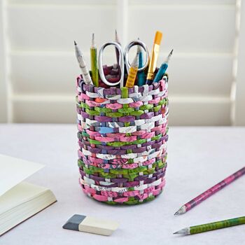 Recycled Newspaper Round Pencil Holder, 7 of 11