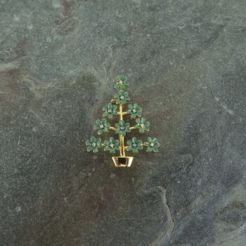 Christmas Tree Flower Festive Brooch, 2 of 3