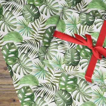 Tropical Plant Leaf Wrapping Paper Roll Or Folded, 2 of 3