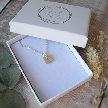 Little Initial Square Necklace, 4 of 5