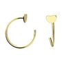 Dainty 18ct Yellow Gold Heart Pull Through Earrings, thumbnail 2 of 6