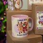 Jingle Bells Mug – Fun Santa And Reindeer Cup, thumbnail 1 of 3