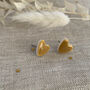 Mustard Yellow Heart Stud Earring, thumbnail 5 of 8