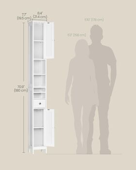 Slim Bathroom Storage Cabinet With Shelves, 2 of 7