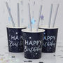 Iridescent Foiled Happy Birthday Paper Cups, thumbnail 1 of 3
