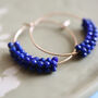 Real Lapis Lazuli Beaded Hoop Earrings, thumbnail 3 of 6