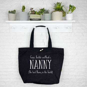 Personalised Organic Cotton Tote Bag For Grandma, 2 of 5