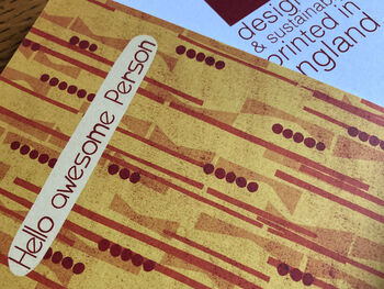 Hello Awesome Person Card With Retro Inspired Print, 3 of 4