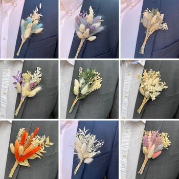 Neutral Dried Floral Wedding Buttonhole, 3 of 3