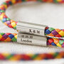Personalised Slim Rainbow Braided Leather Bracelet, thumbnail 2 of 11
