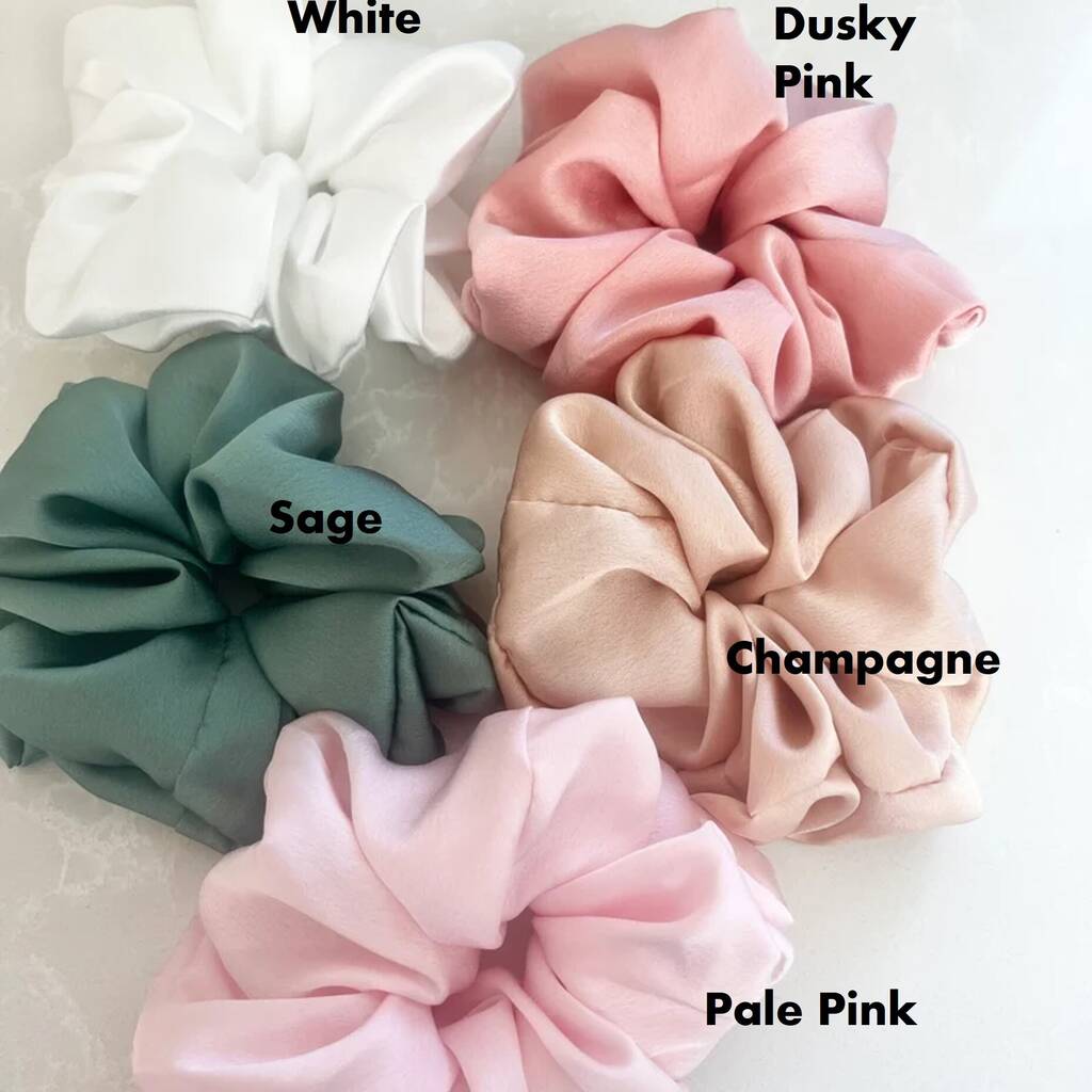 Box Of Five Luxury Large Silk Scrunchies, 1 of 6