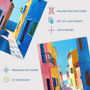 Set Three Wall Art Prints Colourful Village Sea Greek, thumbnail 5 of 7